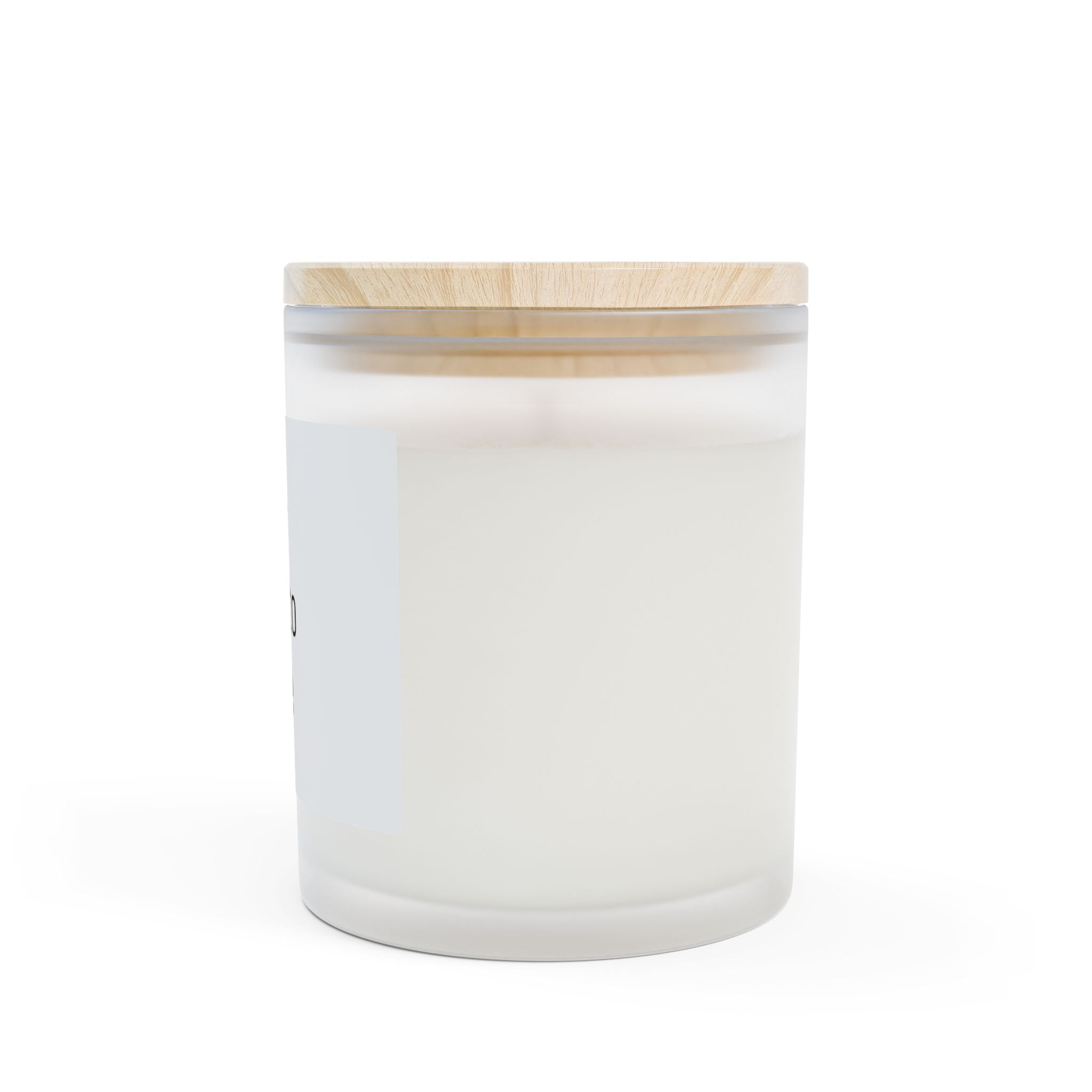 Frosted Glass Wooden Wick Candle – 11oz Hand-Poured