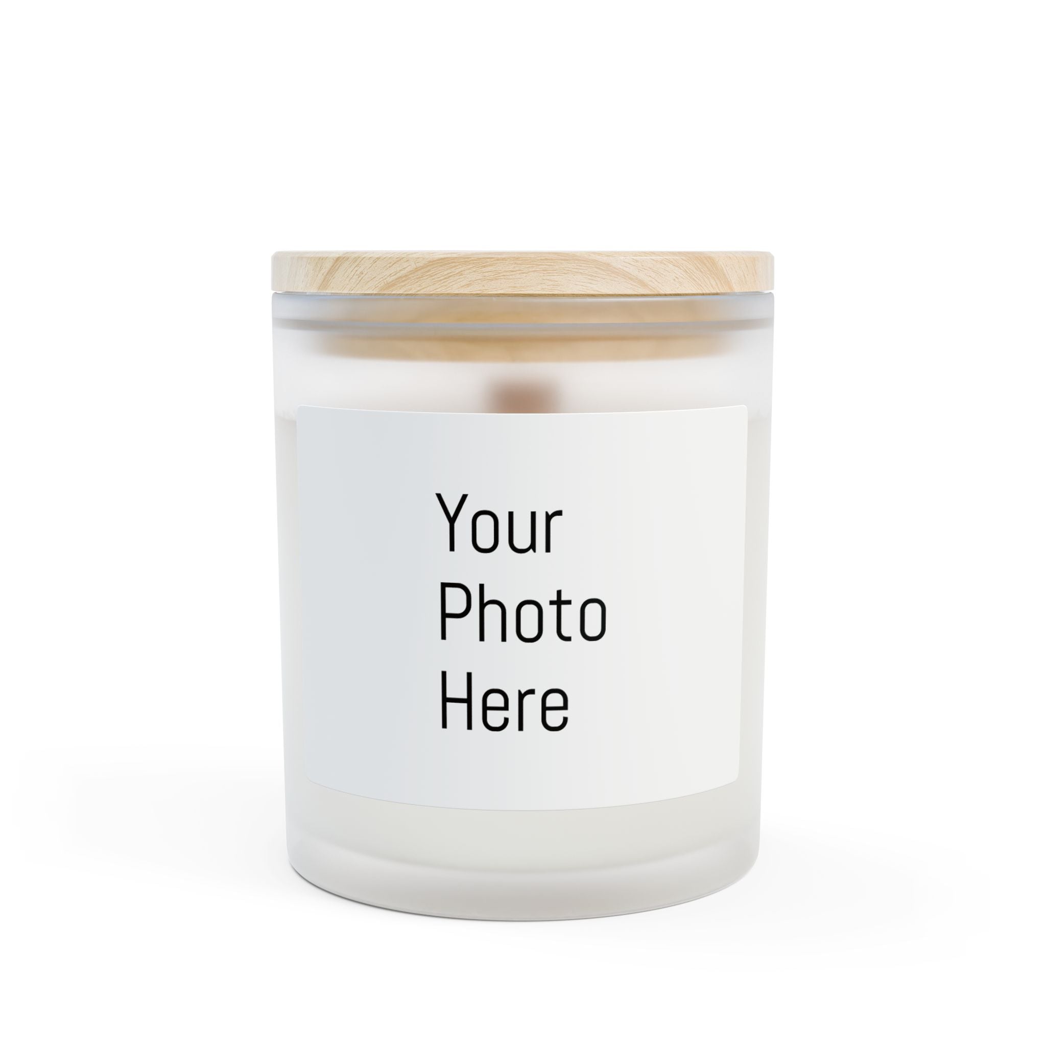 Frosted Glass Wooden Wick Candle – 11oz Hand-Poured